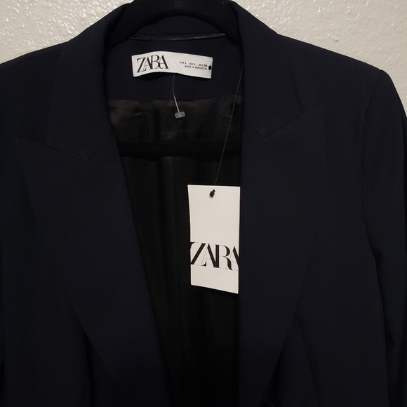 NWT Zara blazer, Color Navy Blue, Size L - Picture 4 of 17